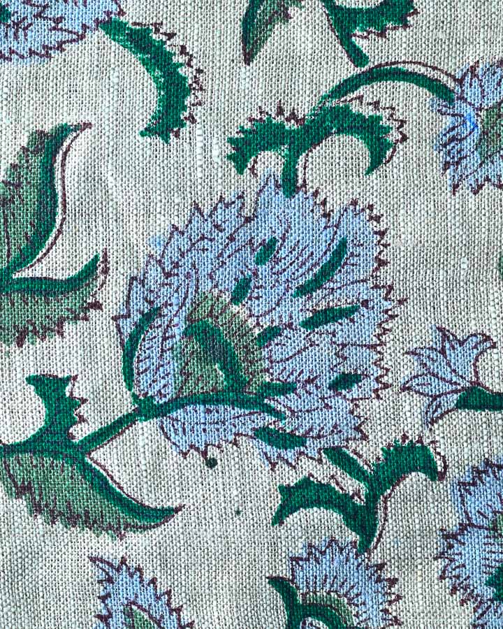 Madison Hand Block Printed Linen Fabric