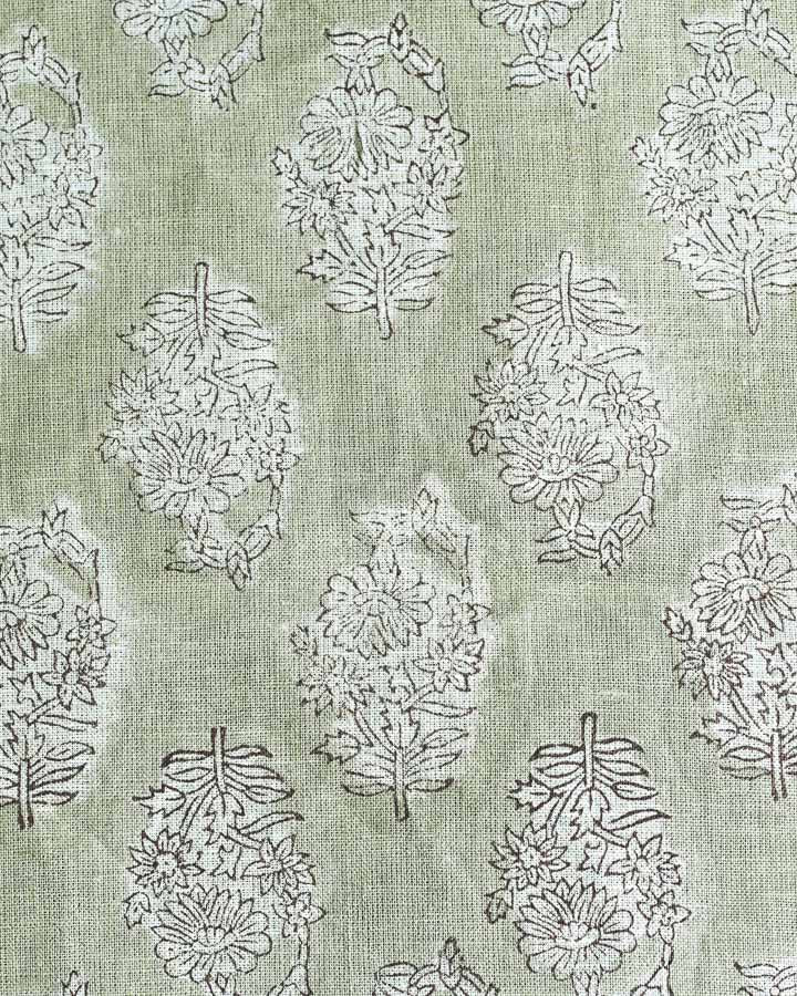 Savannah Hand Block Printed Linen Fabric