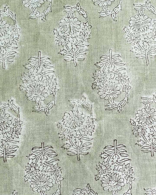 Savannah Hand Block Printed Linen Fabric
