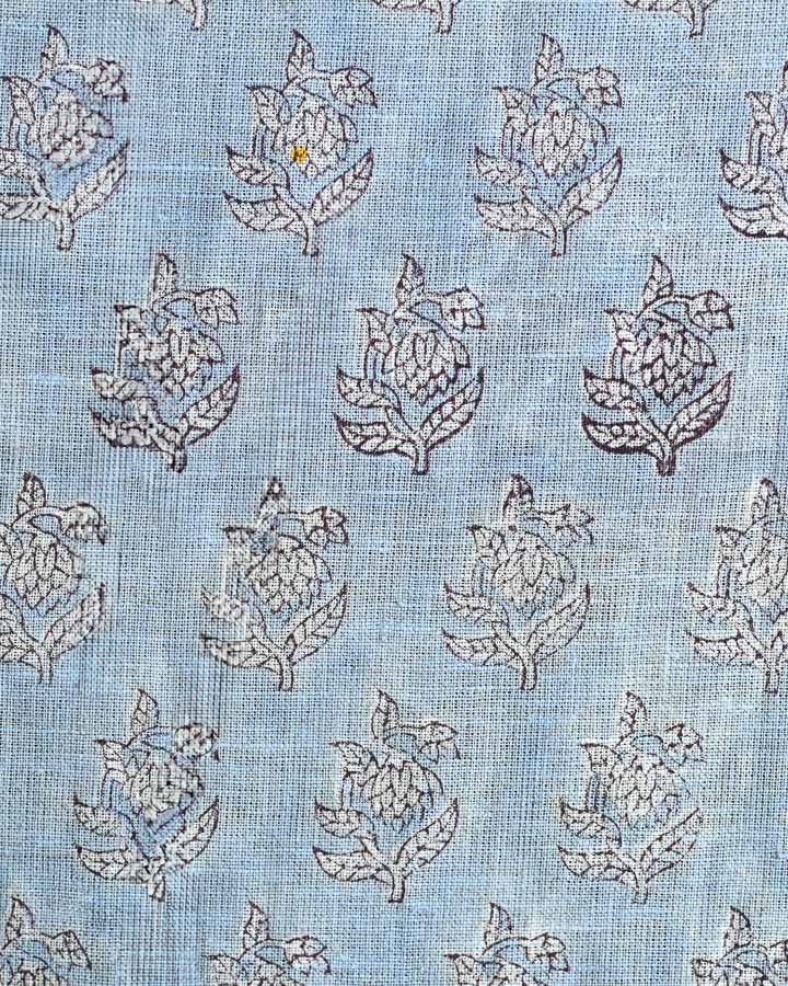 Austin Hand Block Printed Linen Fabric