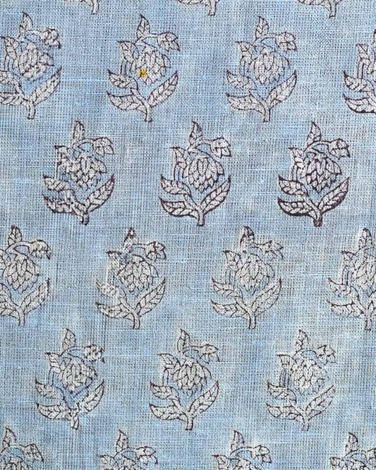 Austin Hand Block Printed Linen Fabric