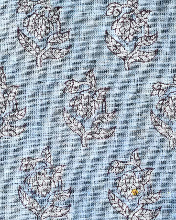 Austin Hand Block Printed Linen Fabric