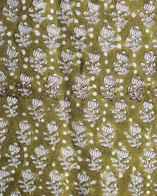Addison Hand Block Printed Linen Fabric