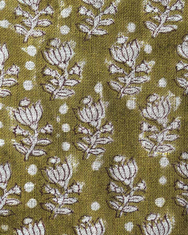 Addison Hand Block Printed Linen Fabric