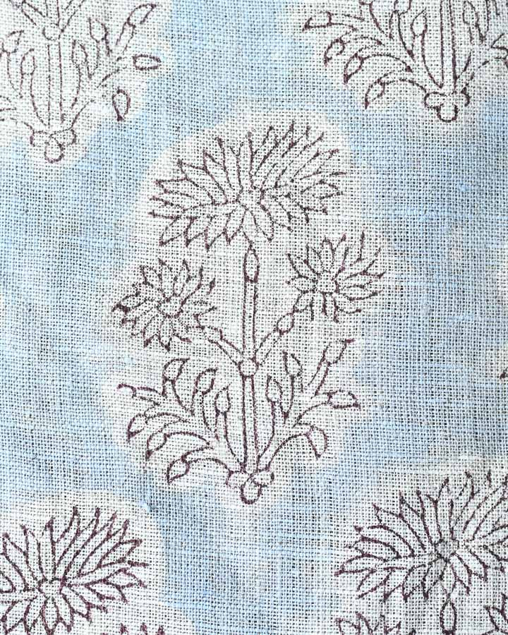 Jordan Hand Block Printed Linen Fabric