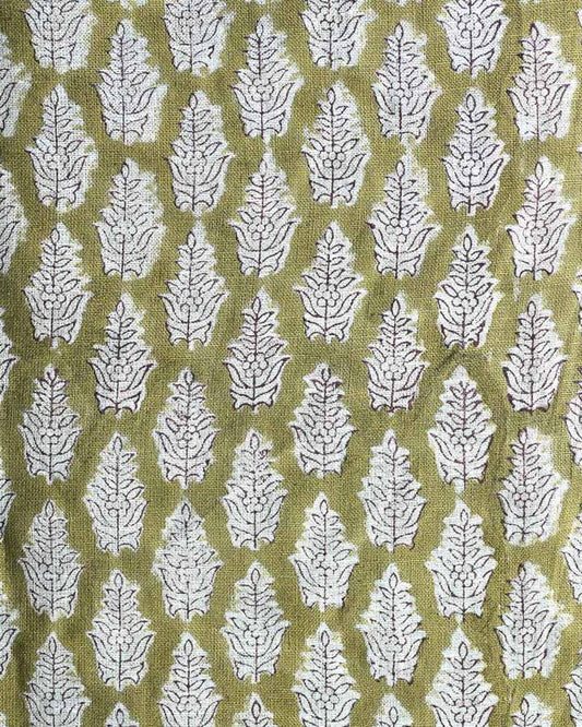 Gabriella Hand Block Printed Linen Fabric