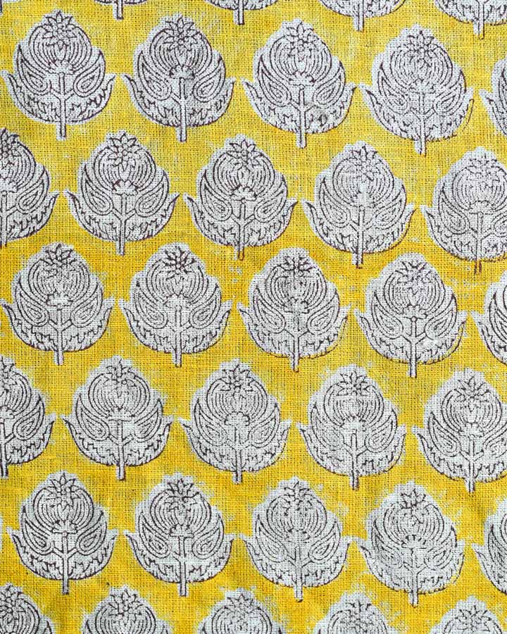 Patrick Hand Block Printed Linen Fabric