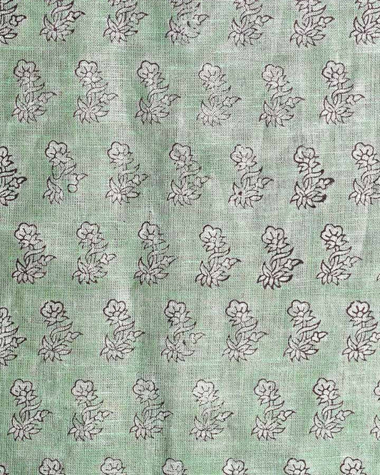 Lillian Hand Block Printed Linen Fabric