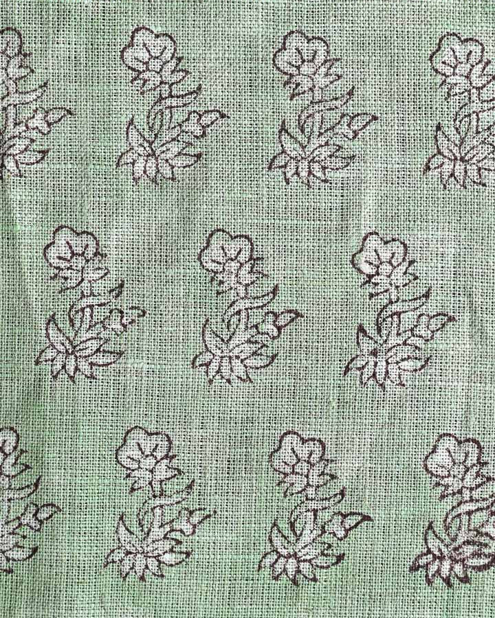Lillian Hand Block Printed Linen Fabric