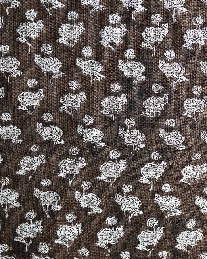 Carter Hand Block Printed Linen Fabric