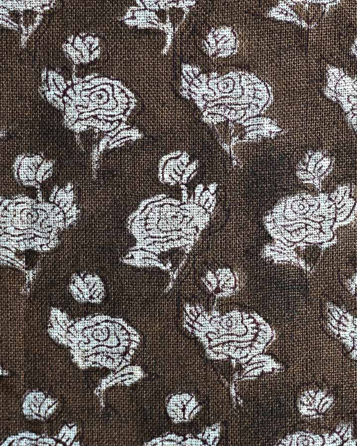 Carter Hand Block Printed Linen Fabric