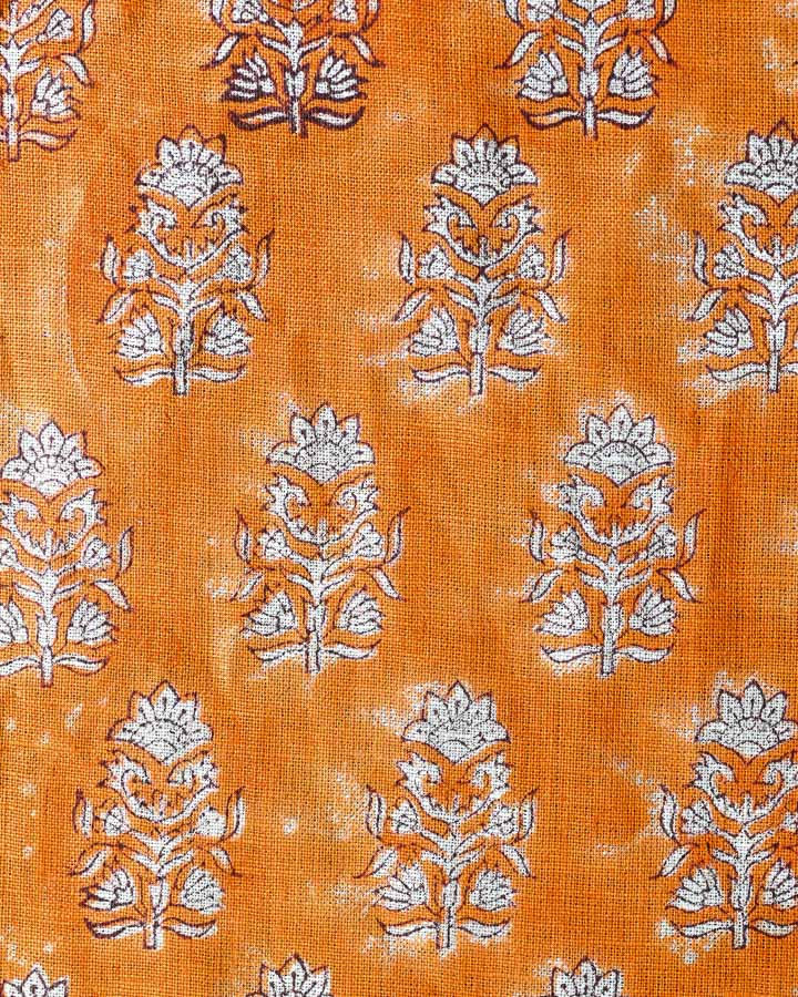Tristan Hand Block Printed Linen Fabric