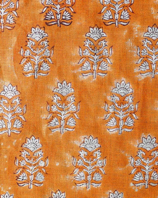 Tristan Hand Block Printed Linen Fabric