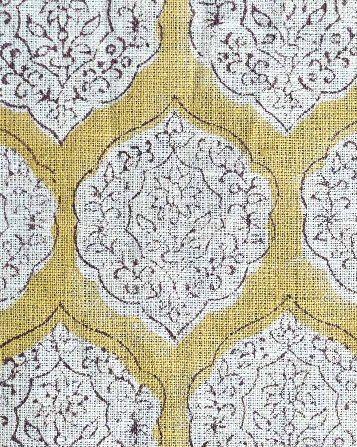 Ruby Hand Block Printed Linen Fabric