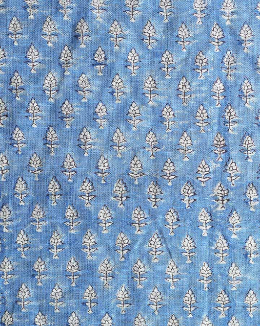 Hunter Hand Block Printed Linen Fabric