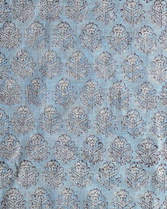 Damian Hand Block Printed Linen Fabric