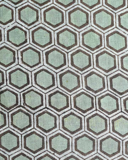 Marcus Hand Block Printed Linen Fabric