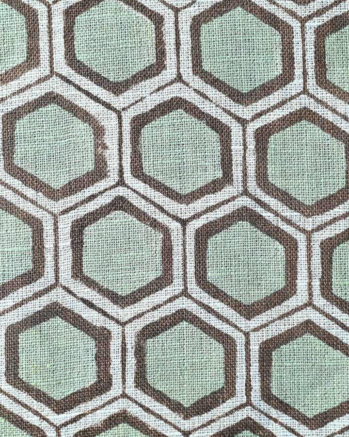 Marcus Hand Block Printed Linen Fabric