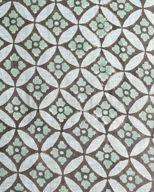 Ellie Hand Block Printed Linen Fabric