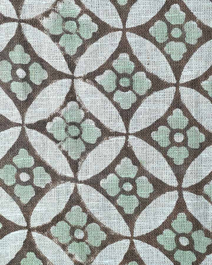 Ellie Hand Block Printed Linen Fabric