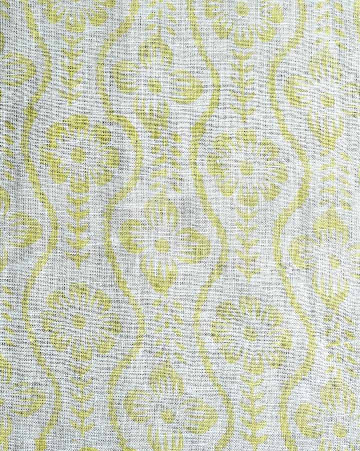Chase Hand Block Printed Linen Fabric