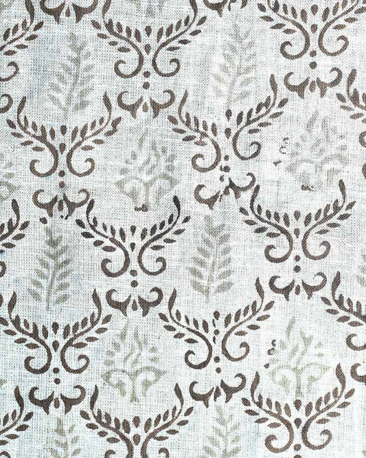 Bella Hand Block Printed Linen Fabric