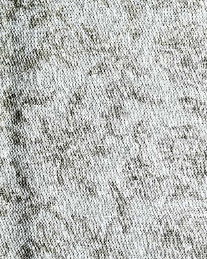 Tuberose Hand Block Printed Linen Fabric