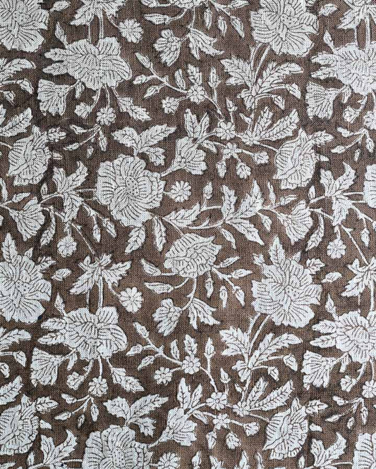 Yarrow Hand Block Printed Linen Fabric