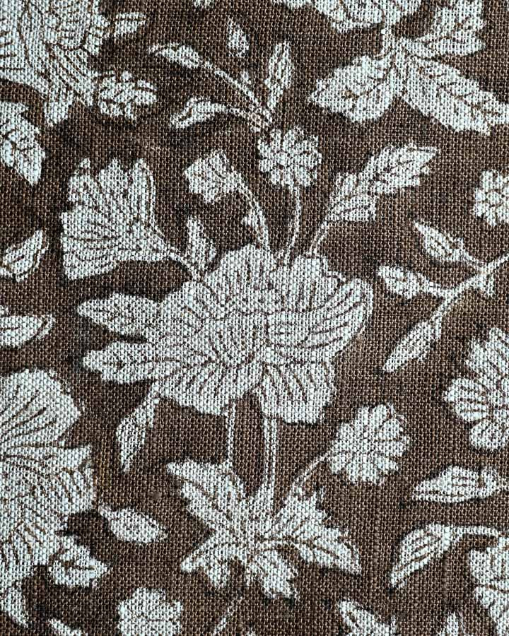 Yarrow Hand Block Printed Linen Fabric