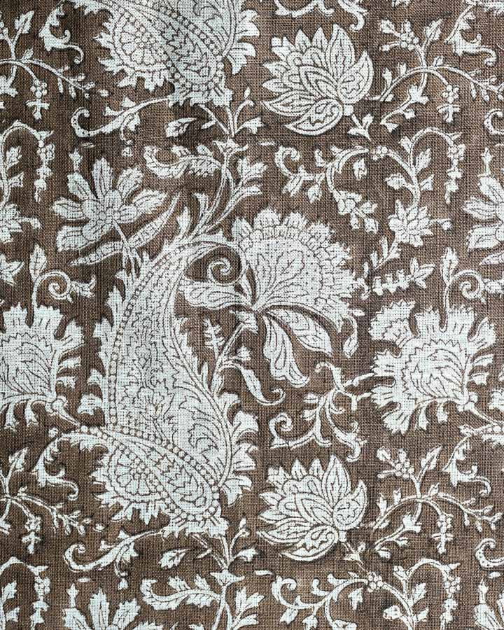 Wisteria Hand Block Printed Linen Fabric