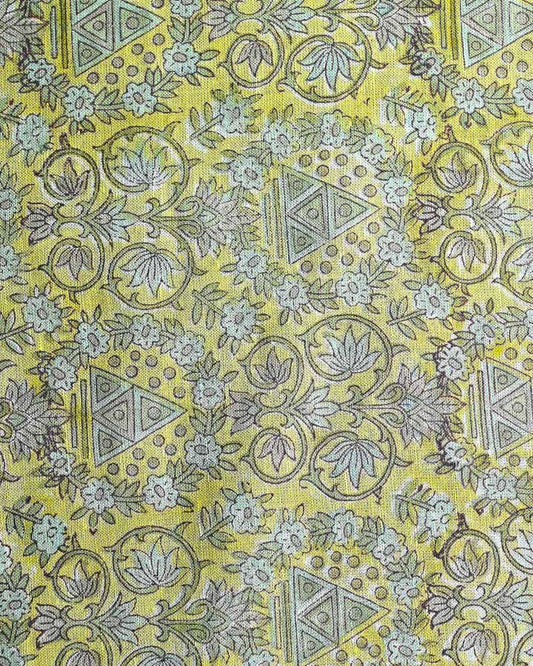 Foxglove Hand Block Printed Linen Fabric