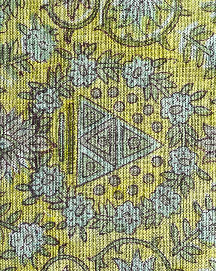 Foxglove Hand Block Printed Linen Fabric