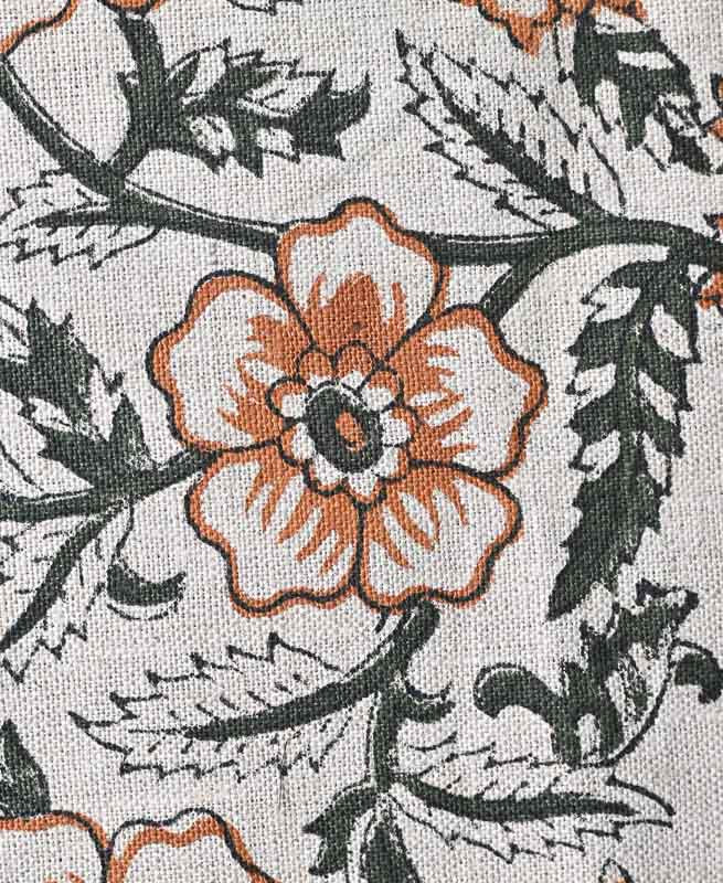 Shelby Hand Block Printed Linen Upholstery Fabric