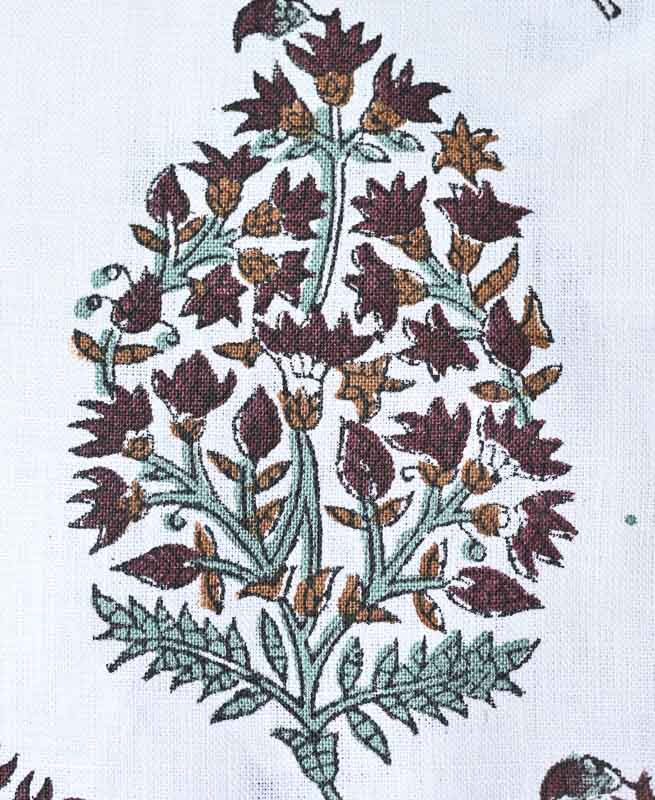 Brittany Hand Block Printed Linen by the Yard