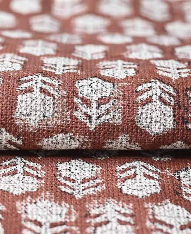 Jade Hand Block Printed Linen Fabric