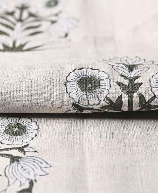 Marigold Hand Block Printed Linen