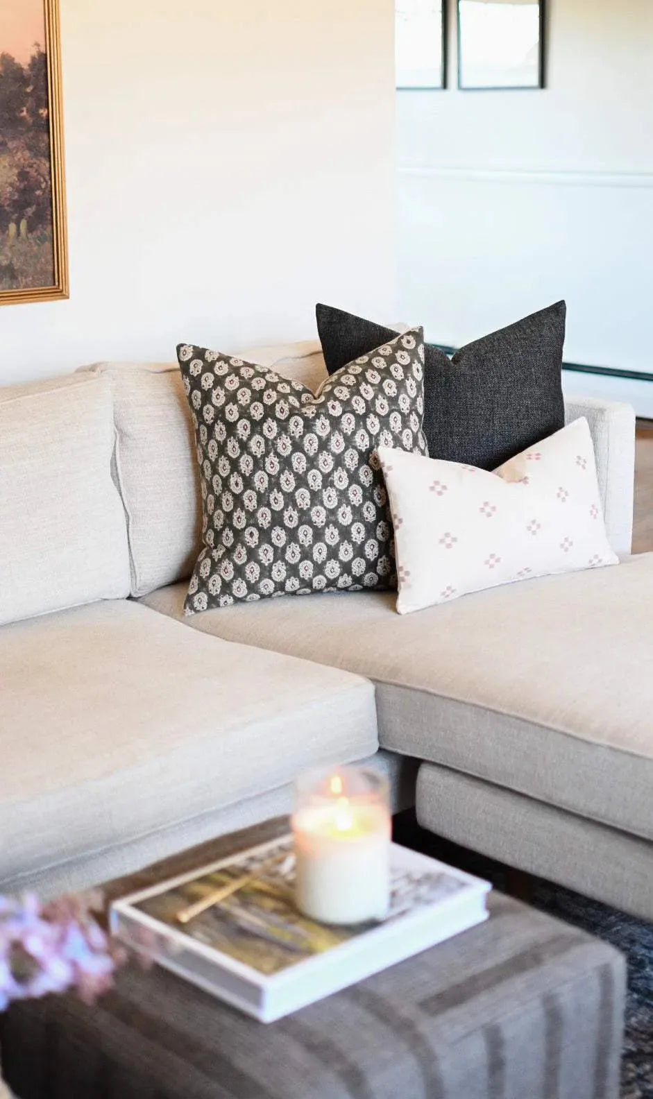 Olivia Block Print Pillow Cover - Maple Village Lane