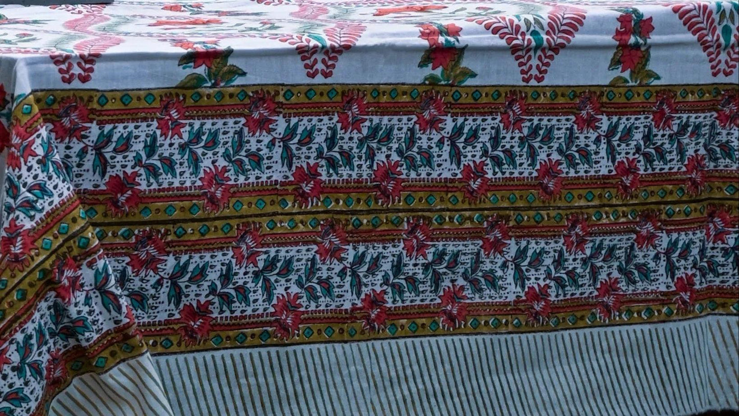 Shop Daphne Floral Block Print Tablecloth Online