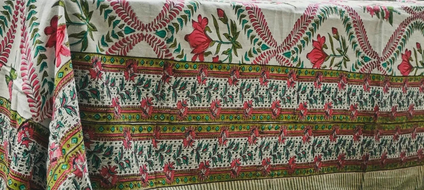 Shop Daphne Floral Block Print Tablecloth Online
