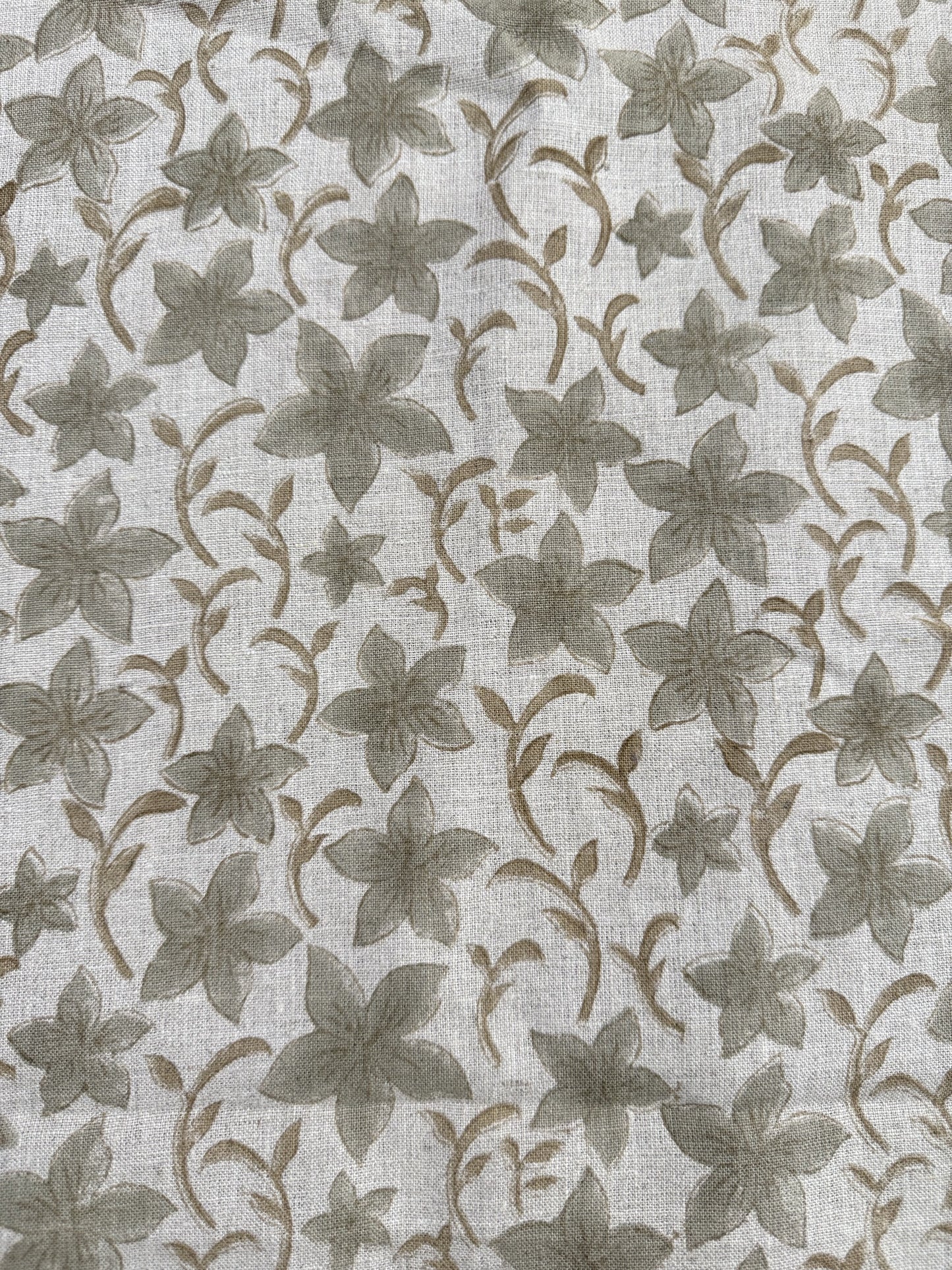 Bob Linen Block Print Fabric by the Yard