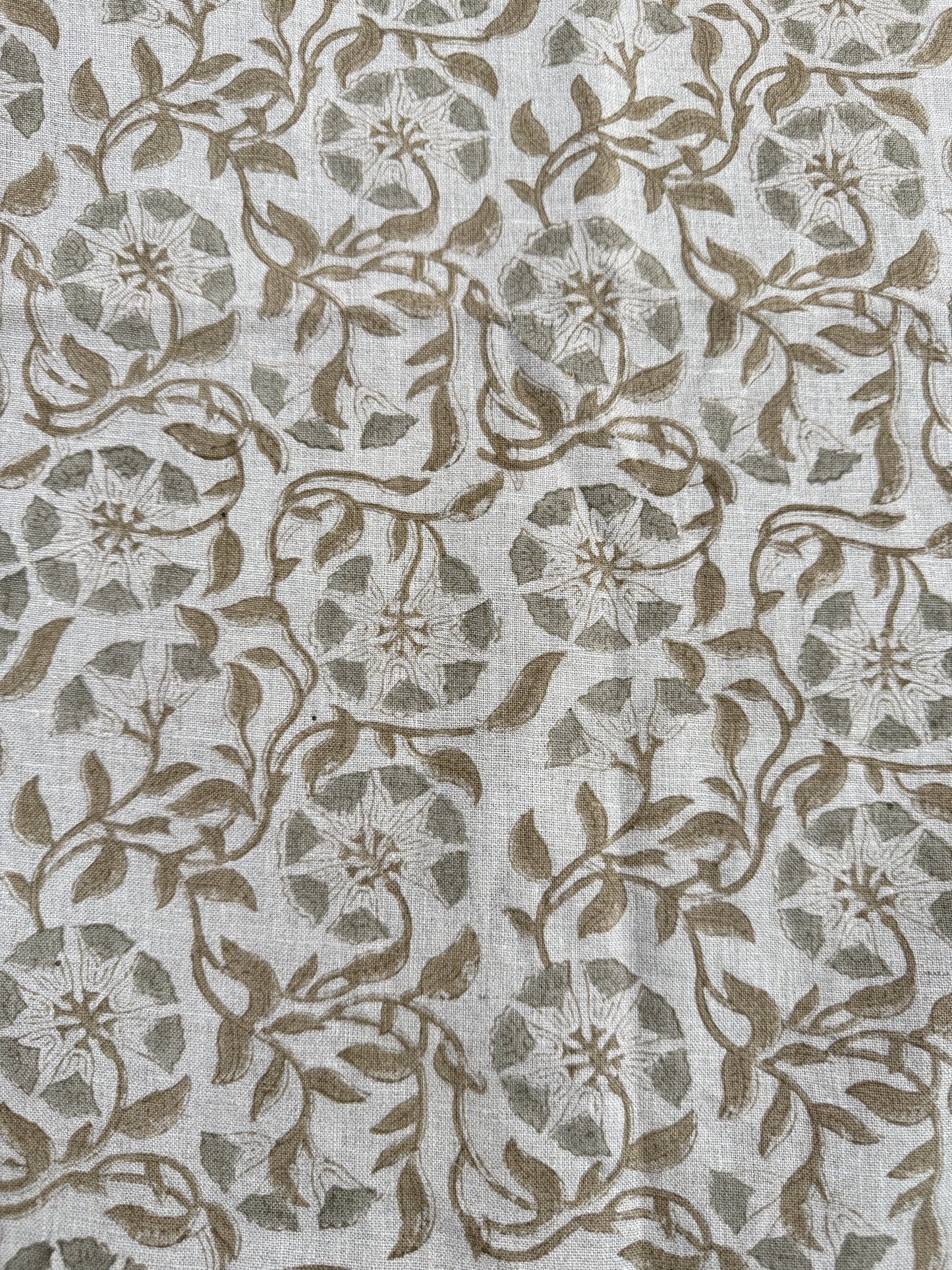 Block Print Handloom Linen Fabric Upholstery Fabric, Pillow Cover Fabric, Curtains ,Craft Use Fabric