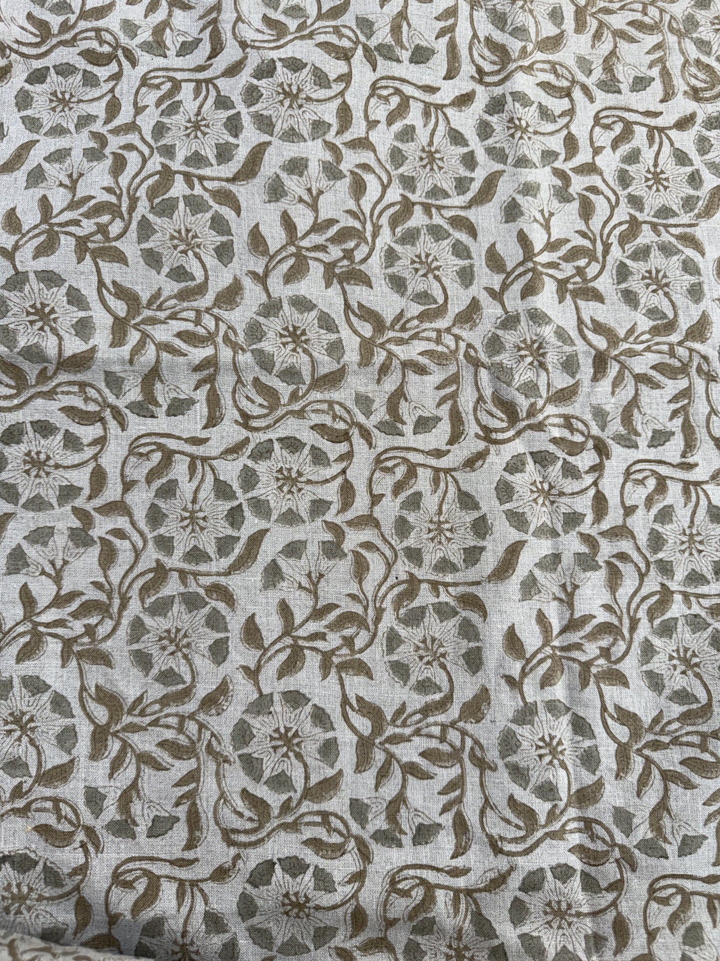 Block Print Handloom Linen Fabric Upholstery Fabric, Pillow Cover Fabric, Curtains ,Craft Use Fabric