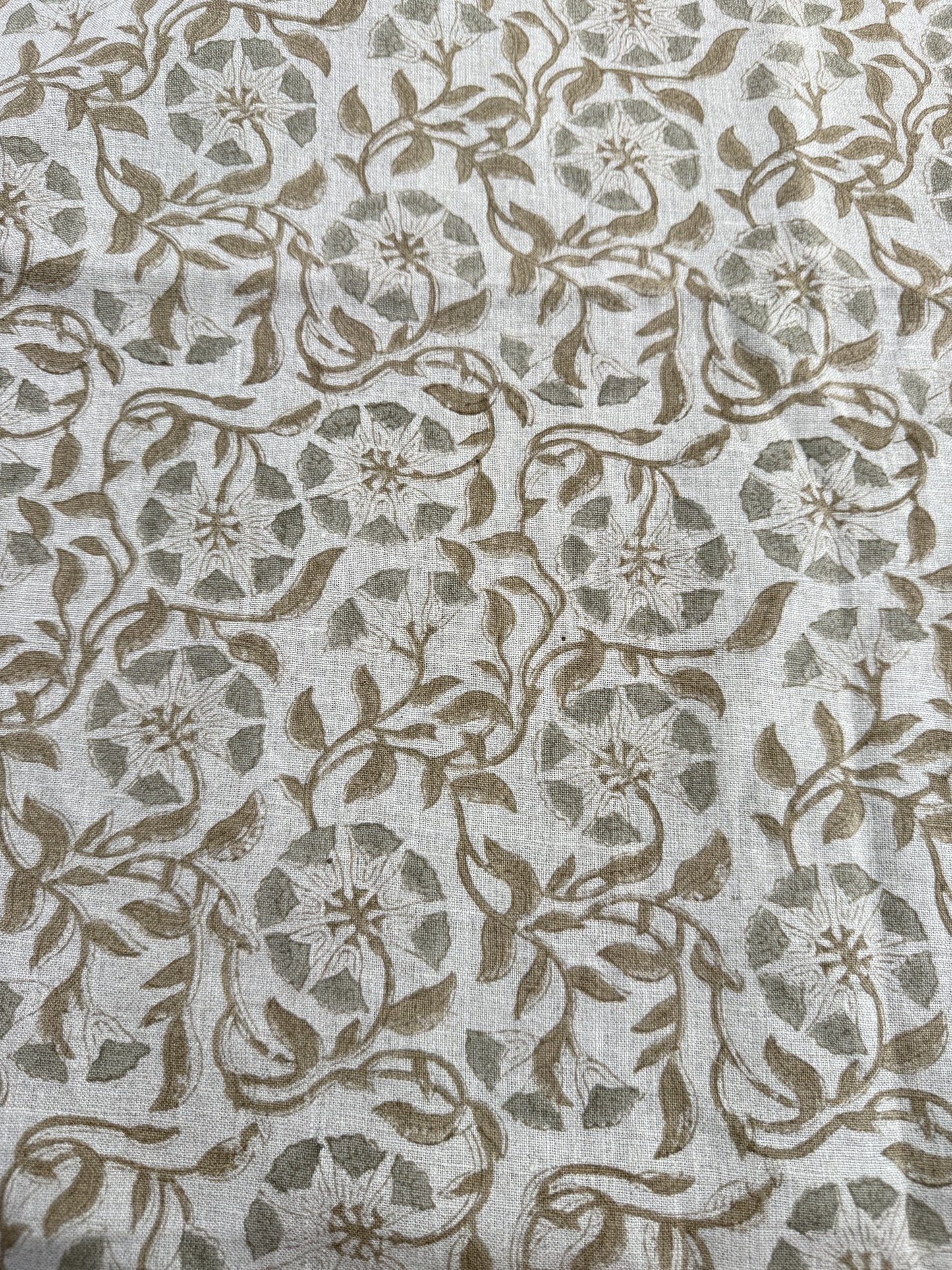 Block Print Handloom Linen Fabric Upholstery Fabric, Pillow Cover Fabric, Curtains ,Craft Use Fabric