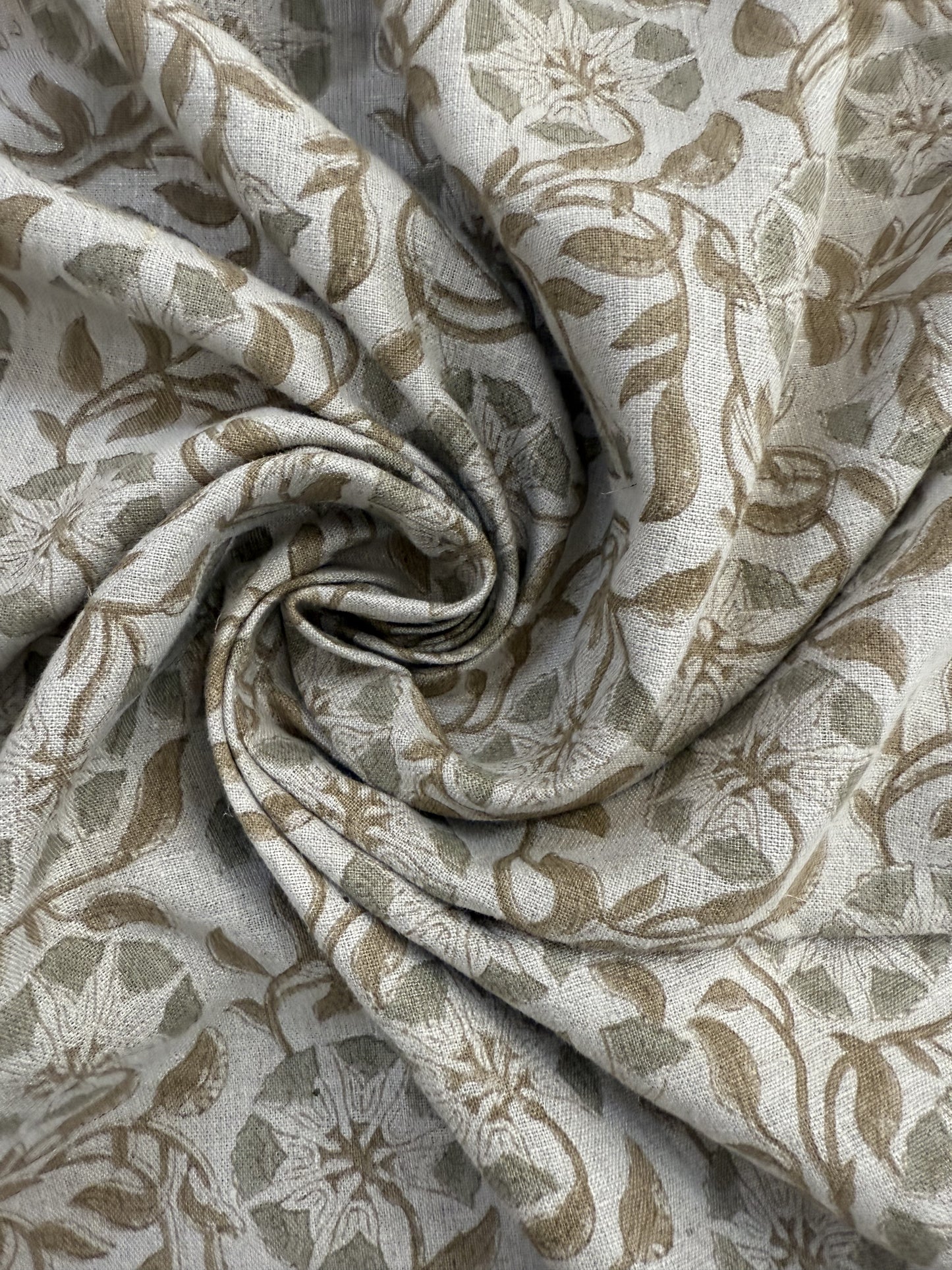 Block Print Handloom Linen Fabric Upholstery Fabric, Pillow Cover Fabric, Curtains ,Craft Use Fabric