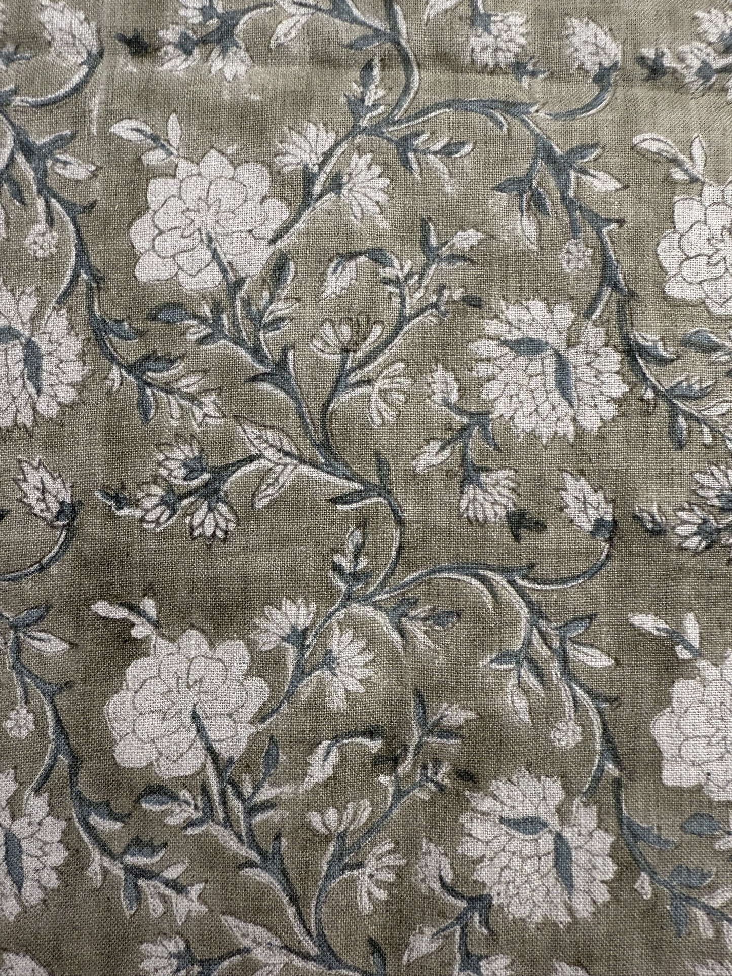 Block Print Handloom Linen Fabric Upholstery Fabric, Pillow Cover Fabric, Curtains ,Craft Use Fabric