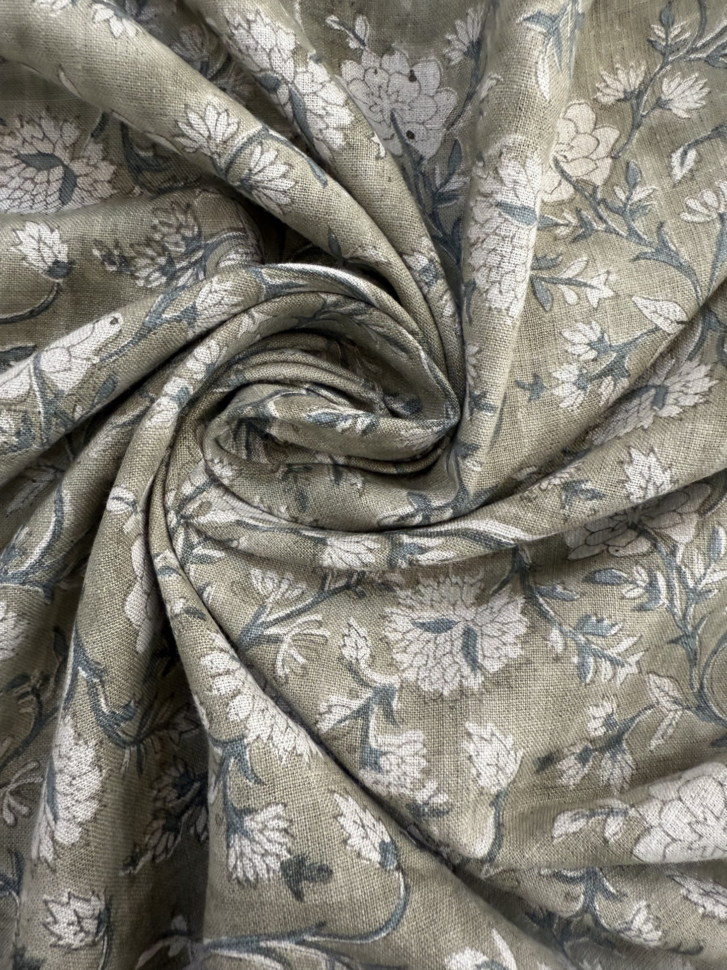 Block Print Handloom Linen Fabric Upholstery Fabric, Pillow Cover Fabric, Curtains ,Craft Use Fabric