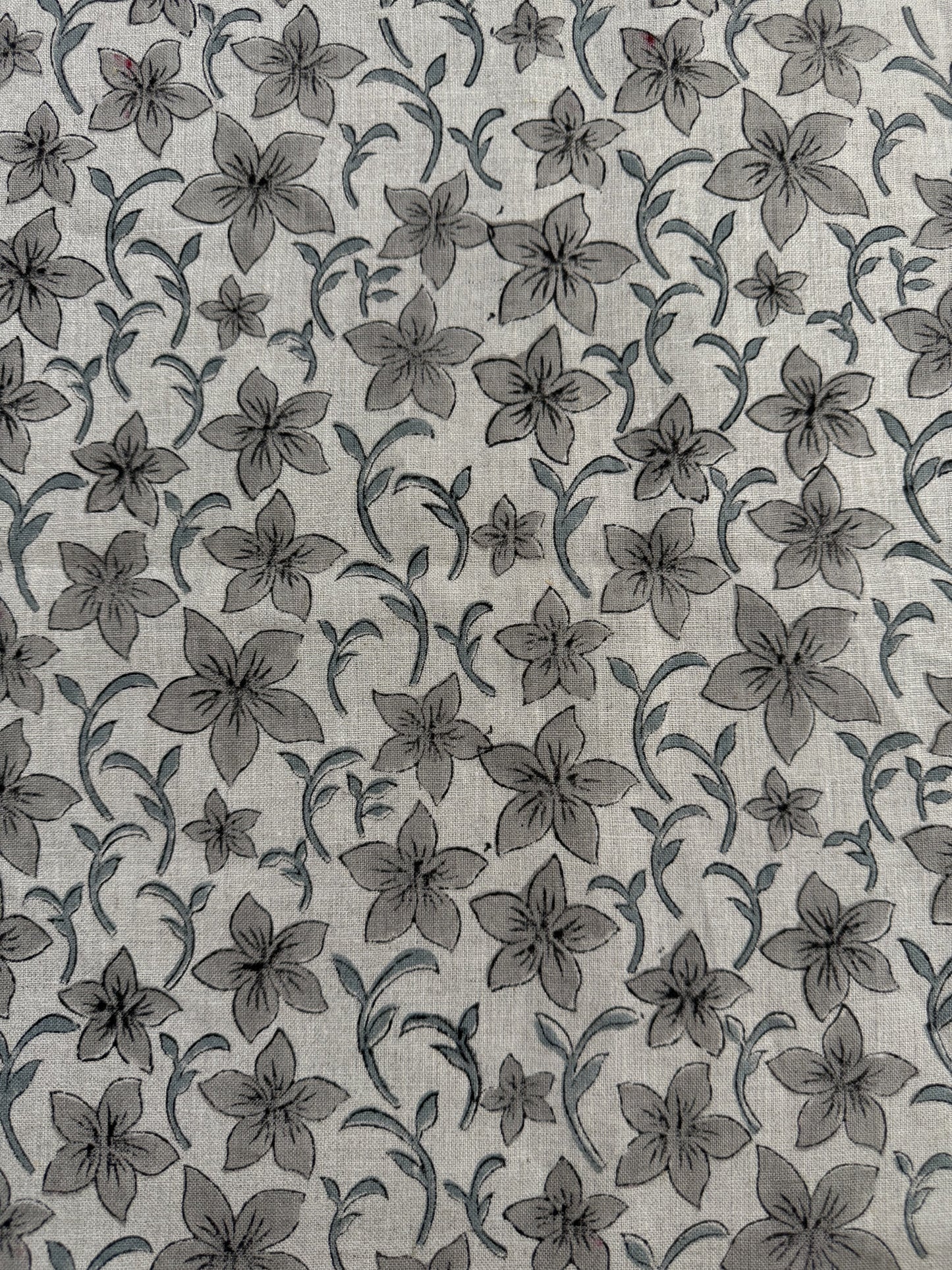 Bob Linen Block Print Fabric by the Yard