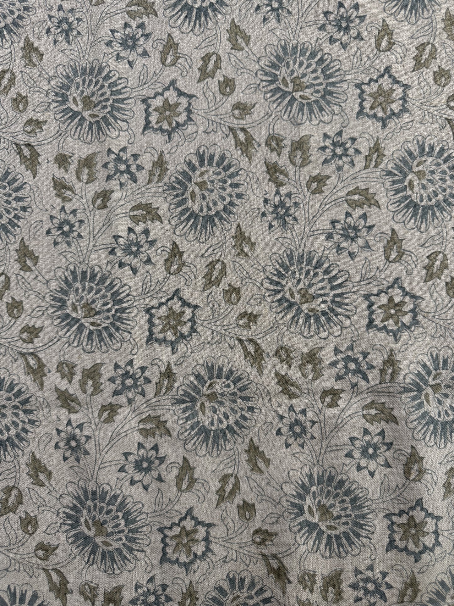 Block Print Handloom Linen Fabric Upholstery Fabric, Pillow Cover Fabric, Curtains ,Craft Use Fabric