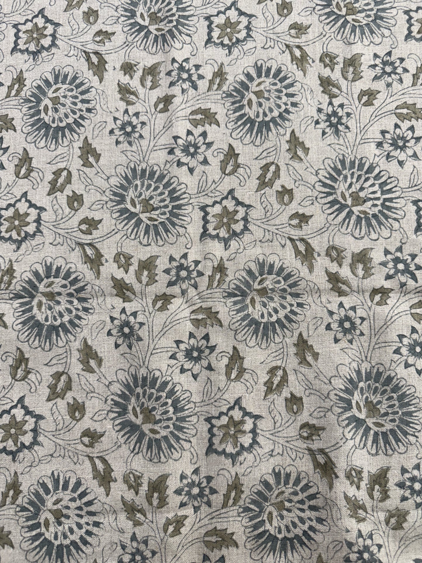 Block Print Handloom Linen Fabric Upholstery Fabric, Pillow Cover Fabric, Curtains ,Craft Use Fabric
