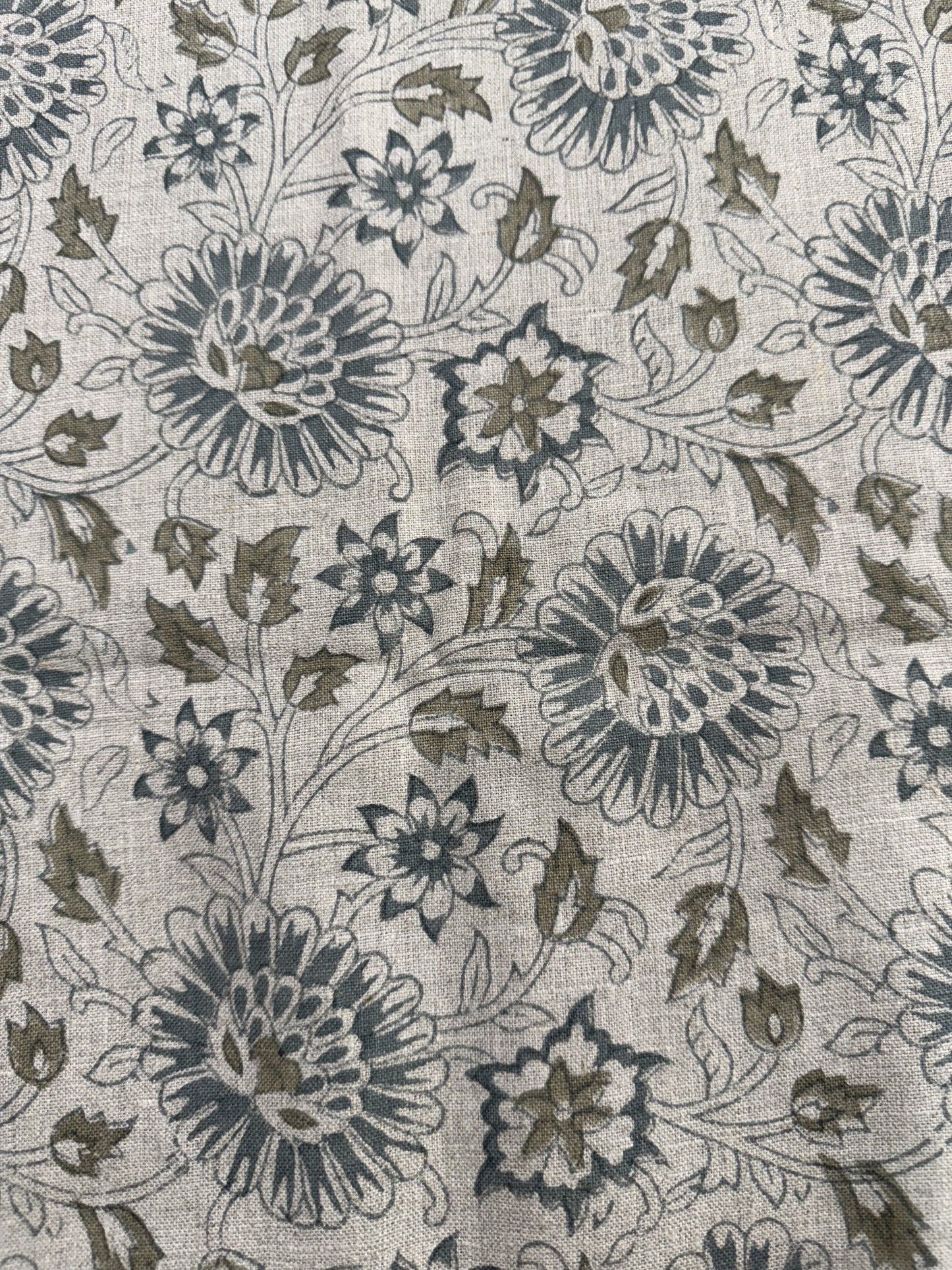 Block Print Handloom Linen Fabric Upholstery Fabric, Pillow Cover Fabric, Curtains ,Craft Use Fabric